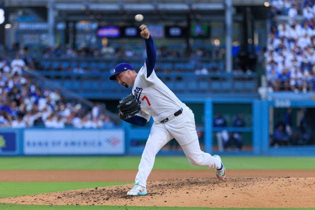 October 4, 2026, Los Angeles, California, USA: Starting pitcher, Blake Snell 7 of the Los Angeles Dodgers during NLDS Game 2 against the Atlanta Braves on Sunday October 4, 2026 at Dodger Stadium in Los Angeles, California. Dodgers lose to Braves, 2-3. JAVIER ROJAS PI Dodgers Vs. Braves NLDS - Game 2  - ZUMAp124 20261004_zaa_p124_089 Copyright: xJavierxRojasx