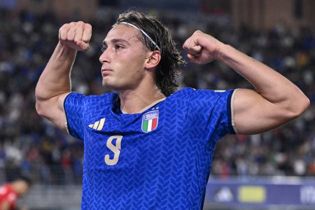 Db Bologna 05 10 2026 - Nations League Italia-Turchia foto Daniele Buffa Image nella foto: esultanza gol Pio Esposito i
