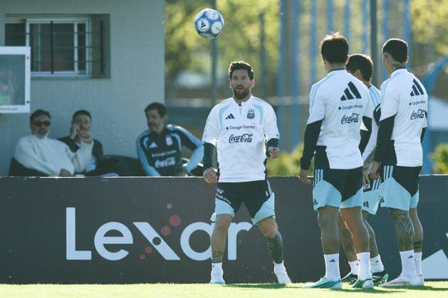 Argentina’s forward Lionel Messi takes part in a training session at the AFA (Argentine Football Association) training center in Ezeiza, Buenos Aires Province, on October 5, 2026, ahead of the upcoming friendly soccer matches against the Benin national team. Lionel Messi took part in the final training session of his professional career with the Argentine national team before his farewell match. Photo by Alejandro Pagni PHOTOxPHOTO Copyright: xAlejandroxPAGNIx