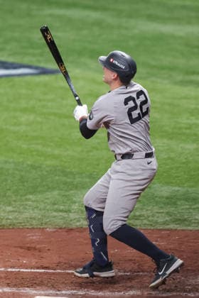 October 5, 2026, St. Petersburg, Florida, USA: New York Yankees designated hitter BEN RICE (22) looks on after a hitting a home run during game 2 of the American League Division Series against the Tampa Bay Rays. The Tampa Bay Rays hosted the New York Yankees the at Tropicana Field in St. Petersburg, FL. St. Petersburg USA - ZUMAm299 20261005_znp_m299_009 Copyright: xTaylorxMcFeex