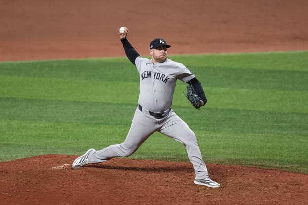 October 5, 2026, St. Petersburg, Florida, USA: New York Yankees pitcher DAVID BEDNAR (53) throws a pitch during game 2 of the American League Division Series against the Tampa Bay Rays. The Tampa Bay Rays hosted the New York Yankees the at Tropicana Field in St. Petersburg, FL. St. Petersburg USA - ZUMAm299 20261005_znp_m299_010 Copyright: xTaylorxMcFeex