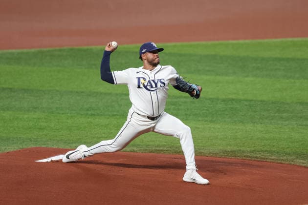 October 5, 2026, St. Petersburg, Florida, USA: Tampa Bay Rays pitcher FREDDY PERALTA (51) throws a pitch during game 2 of the American League Division Series against the New York Yankess. The Tampa Bay Rays hosted the New York Yankees the at Tropicana Field in St. Petersburg, FL. MLB, Baseball Herren, USA 2026: Tampa Bay Rays 5:2 New York Yankees  - ZUMAm299 20261005_znp_m299_021 Copyright: xTaylorxMcFeex