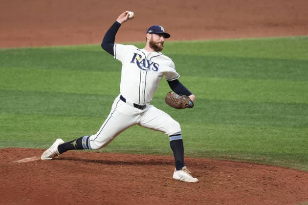 October 5, 2026, St. Petersburg, Florida, USA: Tampa Bay Rays pitcher BRYAN BAKER (47) throws a pitch in game 2 of the American League Division Series against the New York Yankees. The Tampa Bay Rays hosted the New York Yankees the at Tropicana Field in St. Petersburg, FL. MLB, Baseball Herren, USA 2026: Tampa Bay Rays 5:2 New York Yankees  - ZUMAm299 20261005_znp_m299_035 Copyright: xTaylorxMcFeex