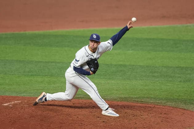 October 5, 2026, St. Petersburg, Florida, USA: Tampa Bay Rays pitcher IAN SEYMOUR (61) throws a pitch during game 2 of the American League Division Series against the New York Yankees. The Tampa Bay Rays hosted the New York Yankees the at Tropicana Field in St. Petersburg, FL. MLB, Baseball Herren, USA 2026: Tampa Bay Rays 5:2 New York Yankees  - ZUMAm299 20261005_znp_m299_048 Copyright: xTaylorxMcFeex