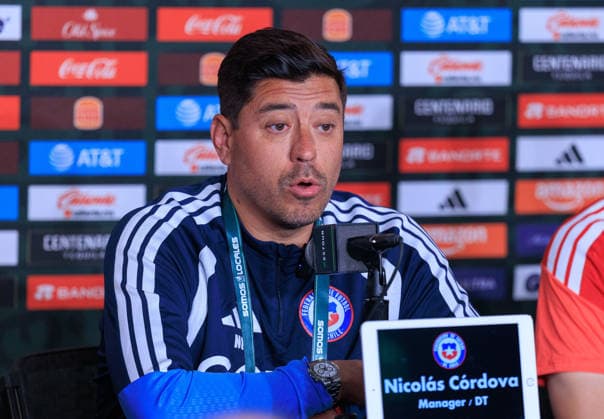 October 5, 2026, Los Angeles, California, USA: Head coach, Nicolas Cordova of Chile during a press conference, PK, Pressekonferenz before an International Friendly, Länderspiel, Nationalmannschaft match against Mexico at BMO Stadium on Tuesday, October 6, 2026, in Los Angeles, California. JAVIER ROJAS PI Chile Press Conference  - ZUMAp124 20261005_zaa_p124_044 Copyright: xJavierxRojasx