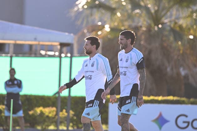 BUENOS AIRES, ARGENTINA - OCTOBER 5: Lionel Messi of Argentina national team, Nationalteam at Training Camp on October 5, 2026 in Buenos Aires, Argentina. Argentina will face Benin tomorrow in an International Friendly, Länderspiel, Nationalmannschaft match at the Estadio Monumental, marking Messi s final farewell appearance for the national team. Photo by SFSI Lionel Messi of Argentina national team last training Copyright: xx