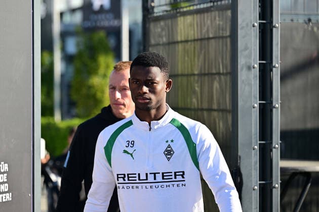 October 6, 2026, Mönchengladbach, Soccer, Men s, 2026–2027 Season, Borussia Mönchengladbach Training, Iaia Manco Danfa, Gladbach. DFL regulations prohibit any use of photographs as image sequences and or quasi-video content at Borussia Park, North Rhine-Westphalia, Germany