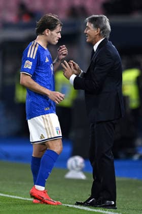Db Bologna 05 10 2026 - Nations League Italia-Turchia foto Daniele Buffa Image nella foto: Roberto Mancini-Nicolo Barella