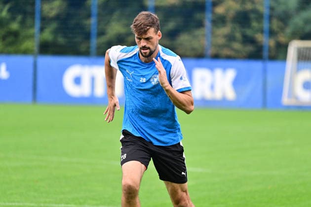 October 6, 2026, Soccer, Men s, 2nd Division Bundesliga, 2026–2027 Season, Holstein Kiel Practice, KSV Jonas Meffert Kiel, near Holstein Stadium Projensdorf, Training Center, Northern Schleswig-Holstein, Germany
