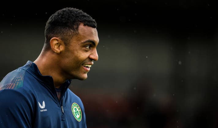 2027 UEFA Under 21 European Qualifier, Munster FA Turner s Cross, Cork 6 10 2026 Republic of Ireland vs England Ireland s David Okagbue David Okagbue 6 10 2026  Copyright: xx AC019849