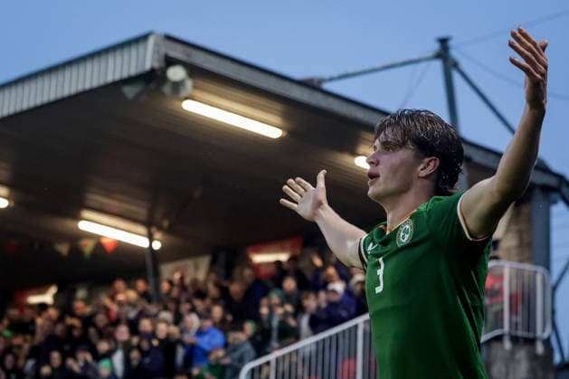 2027 UEFA Under 21 European Qualifier, Munster FA Turner s Cross, Cork 6 10 2026 Republic of Ireland vs England Ireland s Conor McManus celebrates after he scores his sides 2nd goal of the match Conor McManus celebrates after he scores his sides 2nd goal of the match 6 10 2026  Copyright: xx NE1L0169