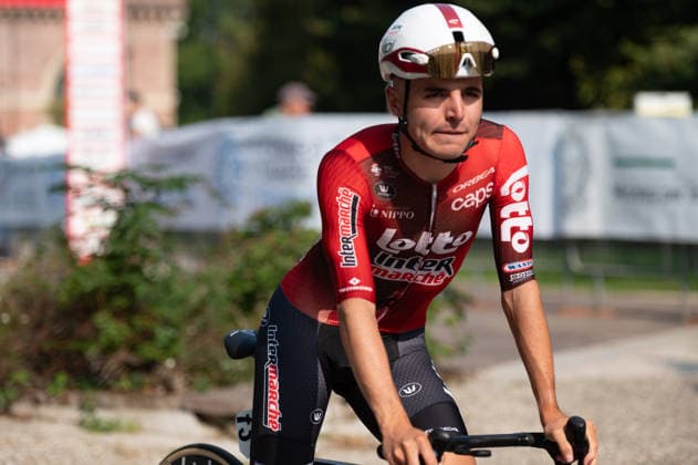 IPA89374868 - Jarno Widar, LOTTO INTERMARCHE, at the start of the 2026 Tre Valli Varesine in Busto Arsizio, Italy, on October 6, 2026  Copyright: xSilviaxColombo IPAxSportx xx IPA89374868