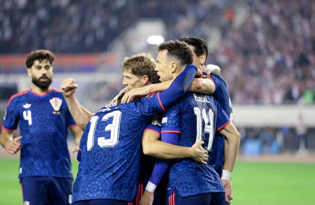 Croatia v Spain - UEFA Nations League 2026 27 Group A3 MD4 Players of Croatia celebrate after Ivan Perisic of Croatia score a goal for 1:0 during the UEFA Nations League 2026 27 group phase match between Croatia and Spain at Stadion Poljud on October 6, 2026 in Split, Croatia. IvoxCagalj PIXSELL