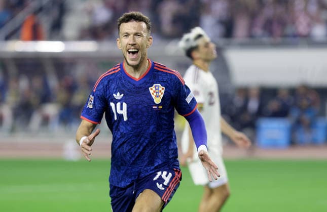 Croatia v Spain - UEFA Nations League 2026 27 Group A3 MD4 Ivan Perisic of Croatia celebrate after he scores a goal for 1:0 during the UEFA Nations League 2026 27 group phase match between Croatia and Spain at Stadion Poljud on October 6, 2026 in Split, Croatia.  IvoxCagalj PIXSELL
