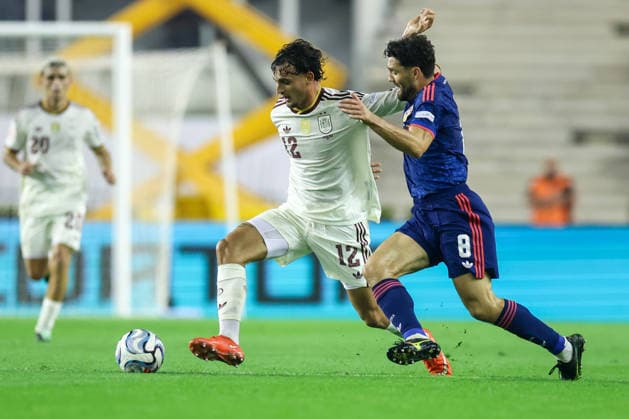 Croatia v Spain - UEFA Nations League 2026 27 Group A3 MD4 Marc Pubill of Spain and Mateo Kovacic of Croatia competes for the ball during the UEFA Nations League 2026 27 group phase match between Croatia and Spain at Stadion Poljud on October 6, 2026 in Split, Croatia. SanjinxStrukic PIXSELL