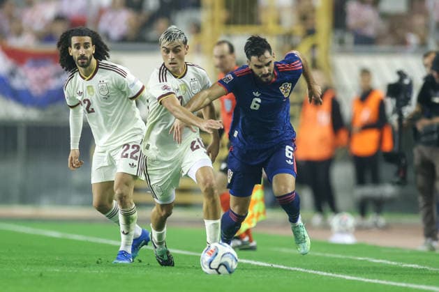 Croatia v Spain - UEFA Nations League 2026 27 Group A3 MD4 Pedri of Spain and Josip Sutalo of Croatia competes for the ball during the UEFA Nations League 2026 27 group phase match between Croatia and Spain at Stadion Poljud on October 6, 2026 in Split, Croatia. SanjinxStrukic PIXSELL