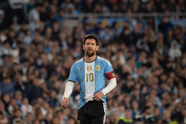 BUENOS AIRES, ARGENTINA - OCTOBER 6: Lionel Messi, an Argentine player,laments a shot that almost resulted in a goal during a friendly match between Argentina and Benin at Estadio Monumental Antonio V. Liberti on October 6, 2026 in Buenos Aires, Argentina. Copyright: xMBxMediax