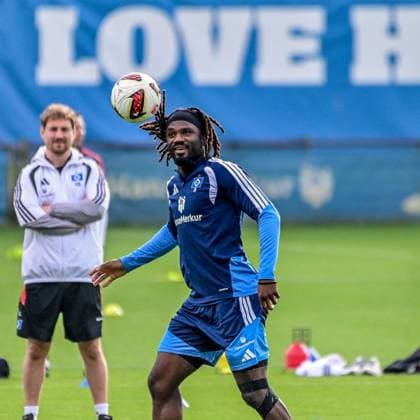 Terem Moffi, HSV, Germany, Hamburg, Volksparkstadion, soccer, Bundesliga 1, Hamburger SV training session