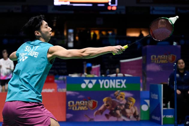 Su Li Yang of Taiwan in action during the badminton Clash of Clans Arctic Open 2026 tournament in Vantaa, Finland, on October 7, 2026. - ANTTI AIMO-KOIVISTO Vantaa Finland FJIUV0sgFYk  Copyright: xAnttixAimo-Koivistox FJIUV0sgFYk
