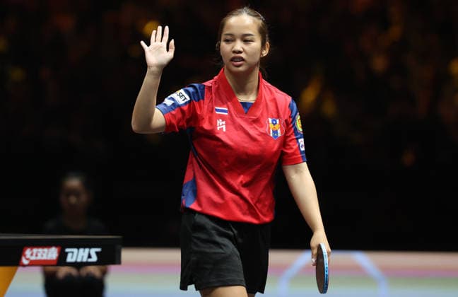 (261007) -- BEIJING, Oct. 7, 2026 -- Paranang Orawan reacts during the women s singles round of 32 match between Sun Yingsha of China and Paranang Orawan of Thailand at 2026 World Table tennis, Tischtennis (WTT) China Smash in Beijing, China, Oct. 7, 2026. ) (SP)CHINA-BEIJING-TABLE TENNIS-WTT-CHINA SMASH-WOMEN S SINGLES (CN) ZhangxChenlin 