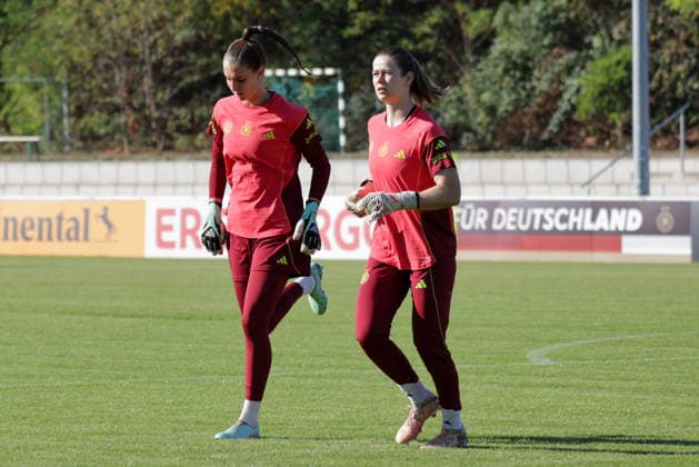 October 7, 2026, xgrfx, DFB Soccer Media Events, German Women s National Team Training, from left: Ena Mahmutovic, Stina Johannes, German Women s National Team, Eppelheim