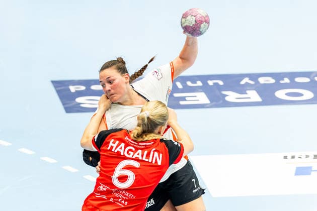 October 7, 2026, GER, Handball, Women, 2026–2027 Season, Alsco 1st Division, Matchday 5, Thüringer HC vs. HSG Blomberg Lippe, Diana Doegg Magnusdottir (HSG Blomberg Lippe), Alfa Bra Oddsdottir Hagalin (Thüringer HC), 6 99947 Bad Langensalza, Salza, Halle, Mehrz Sports Hall, Thuringia, Germany