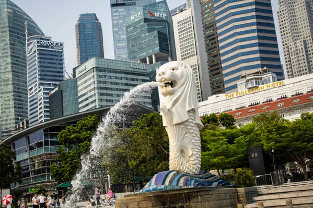 F1 - SINGAPORE GRAND PRIX 2026 Merlion, the official mascot of Singapore, ambiance during the 2026 Formula 1 Singapore Grand Prix, 17th round of the 2026 Formula One World Championship, WM, Weltmeisterschaft from October 9 to 11, 2026 on the Marina Bay Street Circuit, in Singapore, Singapore - SingaporeSingapore  Copyright: xJulienxDelfossex