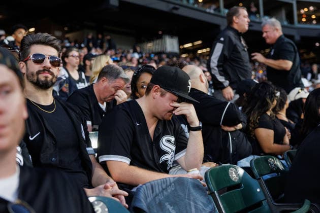 October 7, 2026, Chicago, Il - Illinois, USA - United States: Gareth Mullins reacts after the Cleveland Guardians scored during the ninth inning of Game 3 in the American League Division Series against the Chicago White Sox at Rate Field on Wednesday, Oct. 7, 2026, in Chicago. Sports News - October 7, 2026  - ZUMAm67_ 0868878335st Copyright: xArmandoxL.xSanchezx
