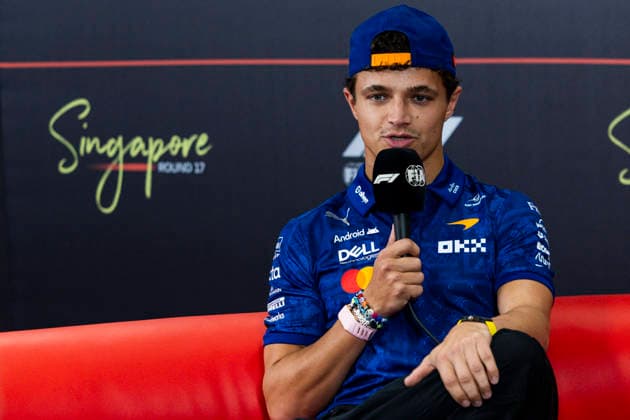 F1 - SINGAPORE GRAND PRIX 2026 NORRIS Lando (gbr), McLaren F1 Team MCL40, portrait, pre-event press conference, PK, Pressekonferenz during the 2026 Formula 1 Singapore Grand Prix, 17th round of the 2026 Formula One World Championship, WM, Weltmeisterschaft from October 9 to 11, 2026 on the Marina Bay Street Circuit, in Singapore, Singapore - SingaporeSingapore Copyright: xJulienxDelfossex
