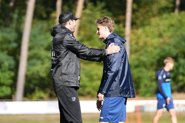 German Soccer, Training Session, 3rd Division, 2026–2027 Season, NVB Campus B, Hänsch Arena Field, SV Meppen, Thursday, October 8, 2026, morning training session with Tony Rölke (guest player, SV Meppen) and Steffen Puttkammer (assistant coach, SV Meppen) Copyright: xLennxLübbersx