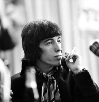 Bassist Bill Wyman (GBR Rolling Stones) während einer Pressekonferenz in Bremen