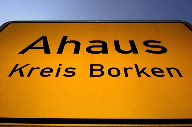 Ortseingangsschild Stadt Ahaus Kreis Borken