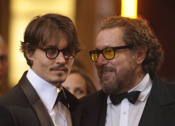 Schauspieler Johnny Depp (li.) und Regisseur Julian Schnabel anlässlich der 80. Annual Academy Awards in Los Angeles -  (LAP20080224884)