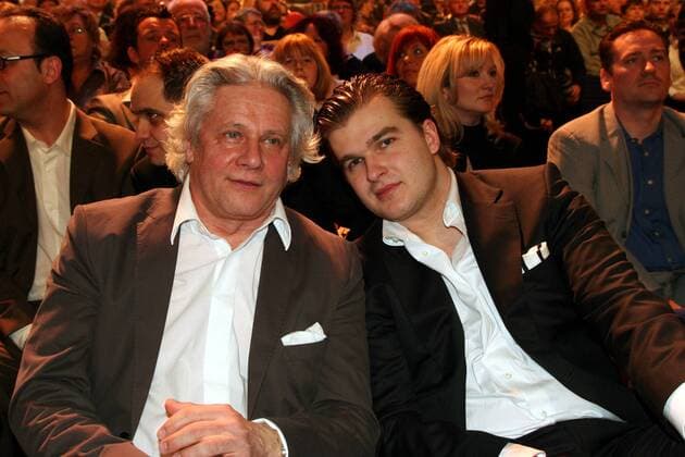 Gregor Nebel (re., Sohn von Carmen Nebel) und Klaas Bauer (Lebensgefährte von Carmen Nebel) anlässlich der ZDF-Show - Willkommen bei Carmen Nebel - in Berlin