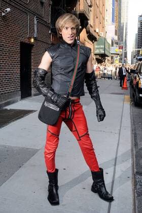 Sacha Baron Cohen makes an appearance as Bruno on Late Show with David Letterman at Ed Sullivan Theater in New York on July 7, 2009. Picture by Joy Scheller LFI  29349
