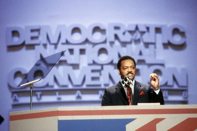 Präsidentschaftskandidat Jesse Jackson (USA Demokraten)