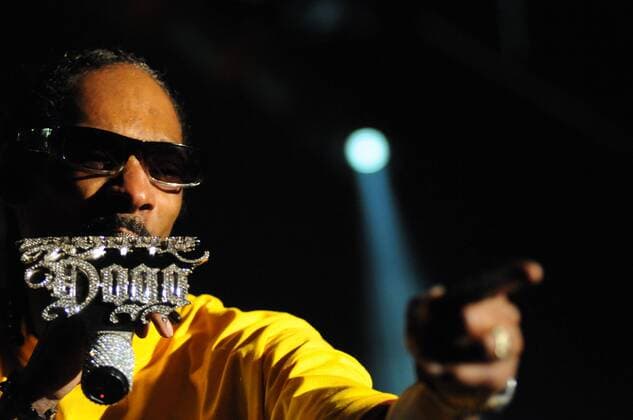 Rapper Snoop Dogg während eines Konzerts in Antwerpen - 