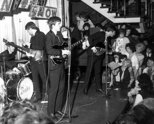 Aug 10, 1963; Liverpool, UK; The BEATLES pack em in at Liverpool s Cavern Club. The Beatles rocked the country with Please, Please Me , now the Liverpudlian sound has grasped the charts with two hands; From me to You , Twist and Shout . Liverpool UK  - ZUMAk09