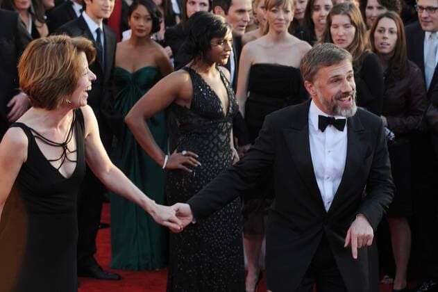 Austrian actor Christoph Waltz from the film Inglourious Basterds and Judith Holste arrive at the 16th annual Screen Actors Guild Awards in Los Angeles on January 23, 2010.  LAP2010012301