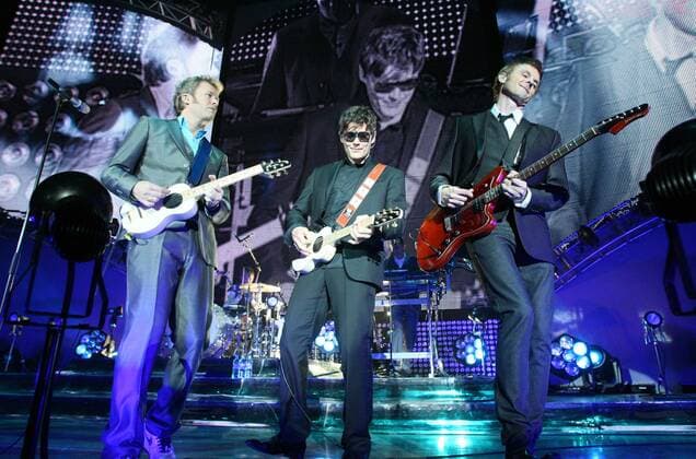 A-HA, live in concert, v.l. Magne Furuholmen, Morten Harket, Pal Waaktar -Norway-