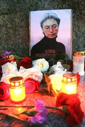 October 7, 2011. - Russia, Saint Petersburg. - Meeting of memory of journalist Anna Politkovskaya held at the Solovetsky stone at Trinity Square. SergeyxVdovin 