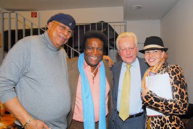 2011 - Chucho Valdes, Roberto Blanco, Intendant Johannes Kunz, Luzandra, Chucho Valdes & Afro Cuban Messengers, Auftritt in Salzburg, Große Aula, Jazzherbst
