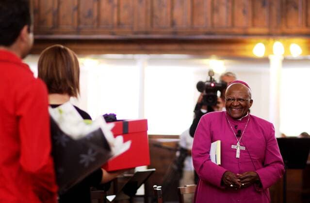 Desmond Tutu at Groote Kerk CAPE TOWN, SOUTH AFRICA ? APRIL 22: Archbishop Emeritus Desmond Tutu preaches at the NG Groote Kerk on April 22, 2012 in Cape Town , South Africa. The church had invited Tutu to preach as part of his 80th birthday celebrations last year.( Gallo20166785