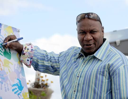 ITAR-TASS: MOSCOW, RUSSIA. JULY 18, 2012. American actor Ving Rhames poses during a photo shoot on the roof of the Radisson Royal Hotel to promote Maksim Korostyshevskyâ€™s upcoming movie Soldiers of Fortune .  premiumd RE10360A