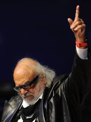ITAR-TASS: MOSCOW, RUSSIA. SEPTEMBER 21, 2012. Greek singer Demis Roussos performs during a concert at Moscow s International House of Music. The concert marks the 45th anniversary of Roussos professional debut.  RE108EFD