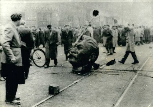 Apr. 18, 2012 - Head of Stalin Statue in Budapest  - ZUMAk09