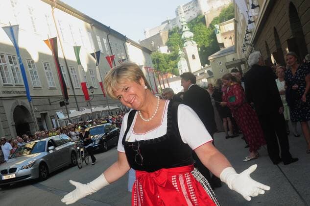 1.8.2014, Fürstin Gloria von Thurn und Taxis, Premiere Rosenkavalier, Salzburger Festspiele