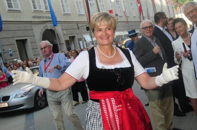 1.8.2014, Fürstin Gloria von Thurn und Taxis, Premiere Rosenkavalier, Salzburger Festspiele
