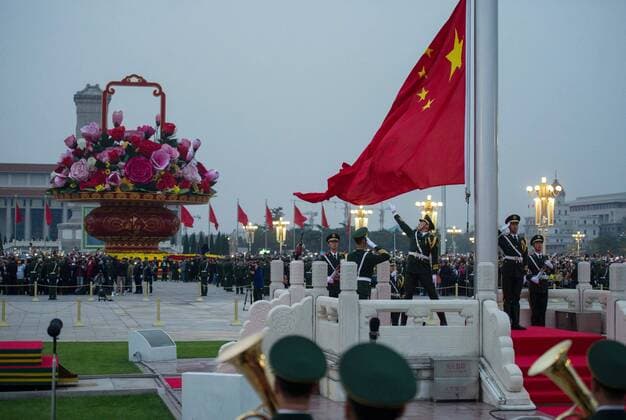 (141001) -- BEIJING, Oct. 1, 2014 -- A flag-raising ceremony marking the 65th anniversary of the founding of the People s Republic of China is held at the Tian anmen Square in Beijing, capital of China, Oct. 1, 2014, also the Chinese National Day. ) (lfj) CHINA-NATIONAL DAY-FLAG-RAISING CEREMONY (CN) LuoxXiaoguang