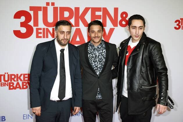 Kida Khodr Ramadan, Kostja Ullmann und Ekrem Bora aka Eko Fresh bei der Premiere des Kinofilms 3 Türken & ein Baby im Cinestar Cubix. Berlin, 19.01.2015 Foto:xH.xDehlerx xFuturexImage